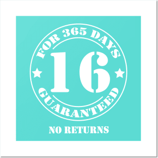 Birthday 16 for 365 Days Guaranteed Posters and Art